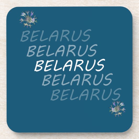 ベラルーシの国花 ヤーブルカの花 コースター (正面)