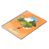 ベラルーシの地図と旅行のポスター。 ノートブック (左側)