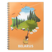 ベラルーシの地図と旅行のポスター。 ノートブック (正面)