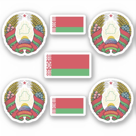 ベラルーシの紋章と国旗のシール シール (正面)