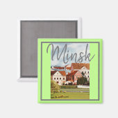 ベラルーシアーキテクチャーミンスクシティビューマグネット マグネット (正面/裏面)