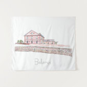 ベラルーシオルシャ建築都市スケッチタペストリー タペストリー (正面(横))