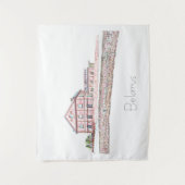 ベラルーシオルシャ建築都市スケッチタペストリー タペストリー (正面)