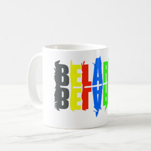ベラルーシカラフルハッピーレター コーヒーマグカップ