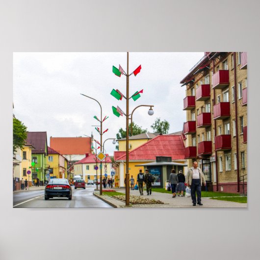 ベラルーシスロンニムシティタウンビューアーキテクチャ ポスター (正面)