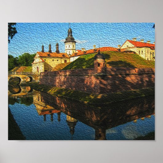 ベラルーシネスヴィーツパレス建築自然ポスター ポスター (正面)