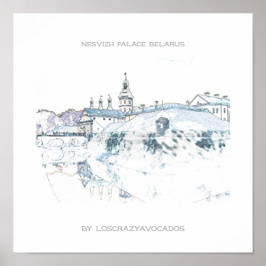 ベラルーシネスヴィーツパレス建築自然ポスター ポスター (正面)