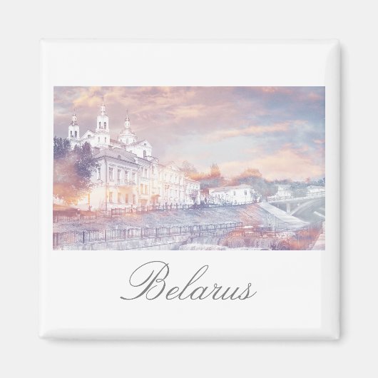 ベラルーシビテフスク市建築磁石 マグネット (正面)