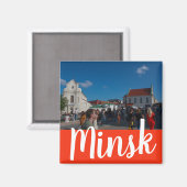 ベラルーシミンスクМинск建築都市景観マグネット マグネット (正面/裏面)