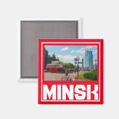ベラルーシミンスクМинск建築都市景観マグネット マグネット (正面/裏面)