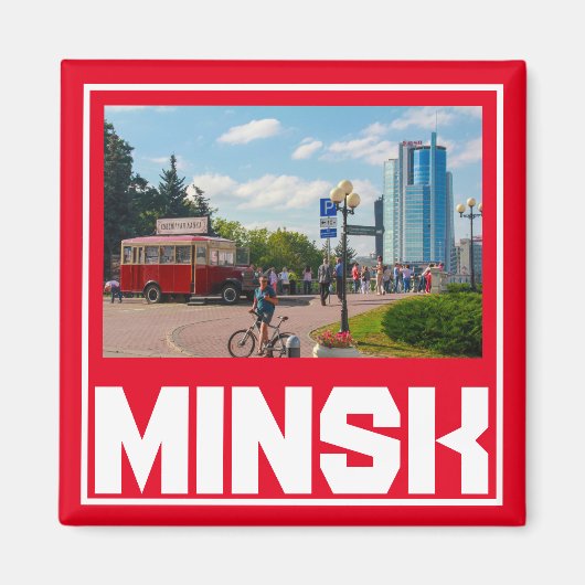 ベラルーシミンスクМинск建築都市景観マグネット マグネット (正面)