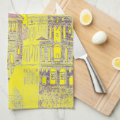 ベラルーシミール城建築スケッチ キッチンタオル (四つ折り)