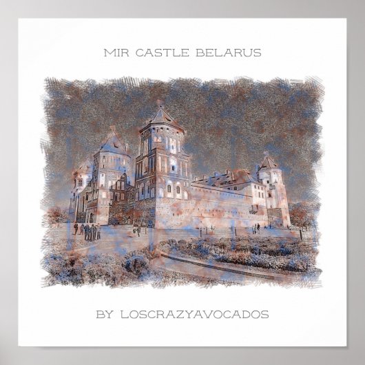 ベラルーシミール城建築自然ポスター ポスター (正面)