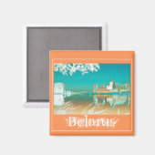 ベラルーシミール城建築自然磁石 マグネット (正面/裏面)