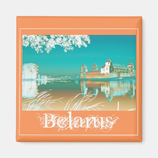 ベラルーシミール城建築自然磁石 マグネット (正面)