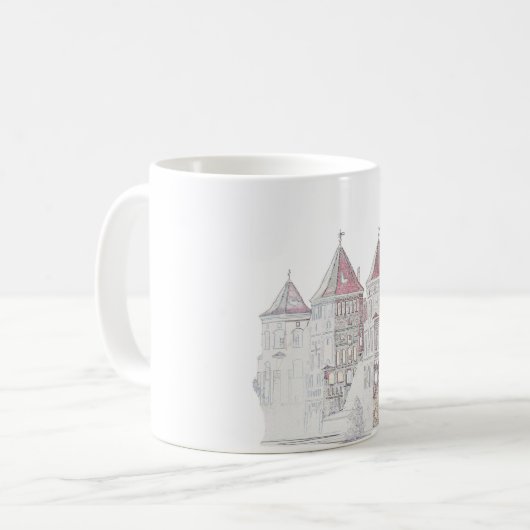 ベラルーシミール城建築 コーヒーマグカップ (正面左)