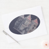 ベラルーシミール城建築 楕円形シール (封筒)