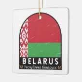 ベラルーシ国旗のエンブレム動揺してヴィンテージ セラミックオーナメント (左)