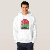 ベラルーシ国旗のエンブレム動揺してヴィンテージ パーカ (正面フル)