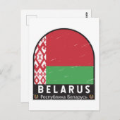 ベラルーシ国旗のエンブレム動揺してヴィンテージ ポストカード (正面/裏面)