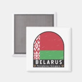 ベラルーシ国旗のエンブレム動揺してヴィンテージ マグネット (正面/裏面)