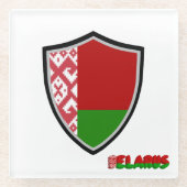 ベラルーシ国旗のガラスのコースター ガラスコースター (正面)