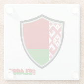 ベラルーシ国旗のガラスのコースター ガラスコースター (裏面)