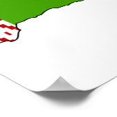 ベラルーシ国旗の地図フルサイズ ポスター (角)