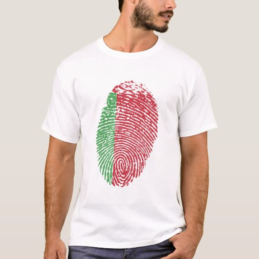 ベラルーシ国旗の指紋認証プライド Tシャツ (正面)