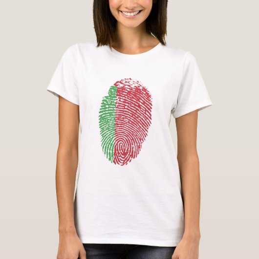 ベラルーシ国旗の指紋認証プライド Tシャツ (正面)