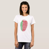 ベラルーシ国旗の指紋認証プライド Tシャツ (正面フル)