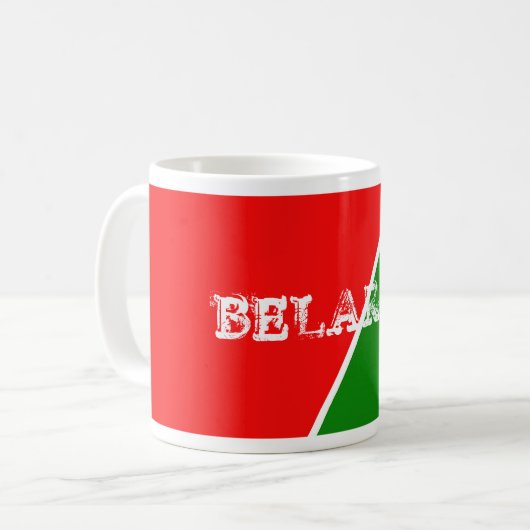 ベラルーシ国旗の色 コーヒーマグカップ (正面左)
