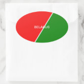 ベラルーシ国旗の色 楕円形シール (バッグ)