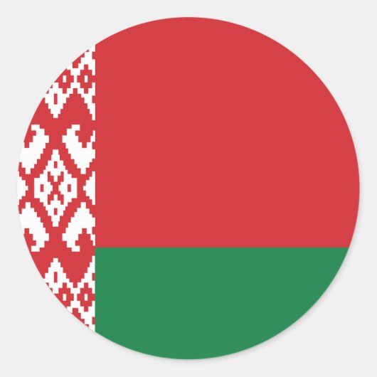 ベラルーシ国旗クラシックの丸シール ラウンドシール (正面)