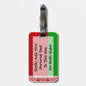 ベラルーシ国旗簡単ID個人 ラゲッジタグ (裏面縦)