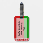 ベラルーシ国旗簡単ID個人 ラゲッジタグ (裏面縦)