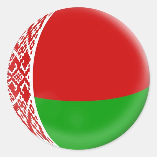 ベラルーシ国旗6枚 ラウンドシール (正面)