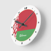 ベラルーシ国旗、ベラルーシトレンディーファッション/デザイン時計 ラウンド壁時計 (傾斜)