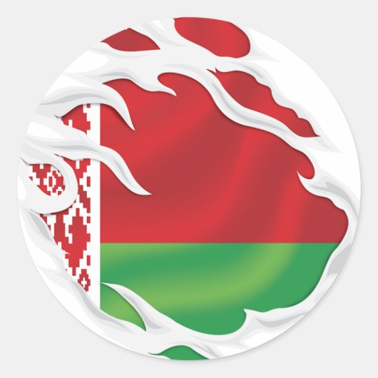 ベラルーシ国旗 ラウンドシール (正面)