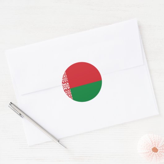 ベラルーシ国旗 ラウンドシール (封筒)