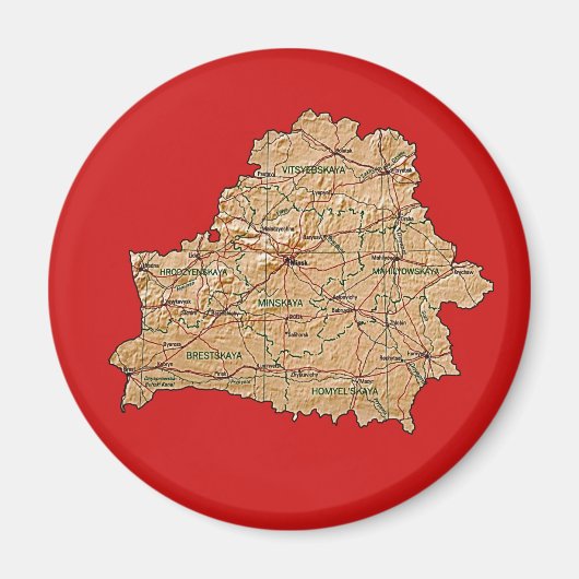 ベラルーシ地図マグネット マグネット (正面)