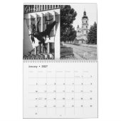 ベラルーシ建築景観モノクロ カレンダー (1月 2027)