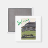 ベラルーシ建築農村風景マグネット マグネット (正面/裏面)