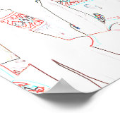 ベラルーシ民族衣装スケッチポスター ポスター (角)