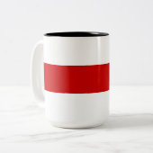 ベラルーシ赤と白国旗 ツートーンマグカップ (正面左)