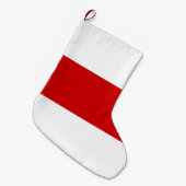 ベラルーシ赤と白国旗 ラージクリスマスストッキング (正面 (吊り時))