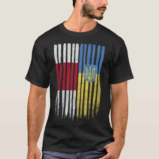 ベラルーシ ウクライナ ベラルーシ人 ウクライナ国旗 Tシャツ (正面)