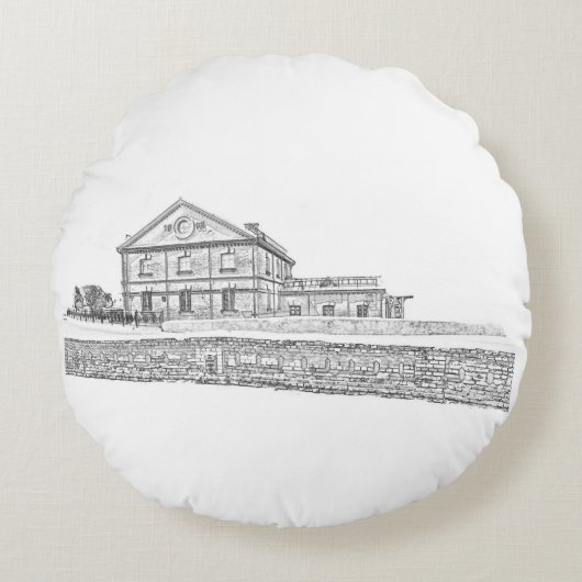 ベラルーシ オルシャの建築 ラウンドクッション (正面)
