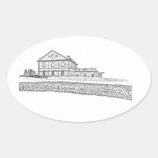 ベラルーシ オルシャ 建築 楕円形シール (正面)