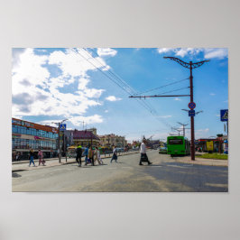 ベラルーシ・グロドノ市街並み建築市民 ポスター